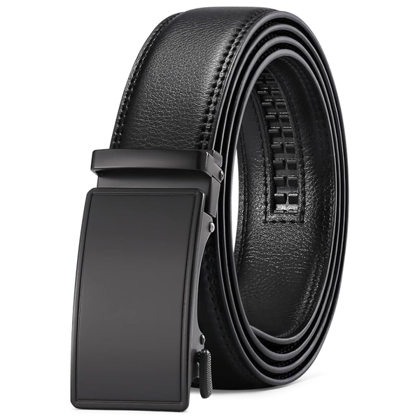 Men's Automatic Ratchet Buckle Slide Leather Belt (32" To 46")