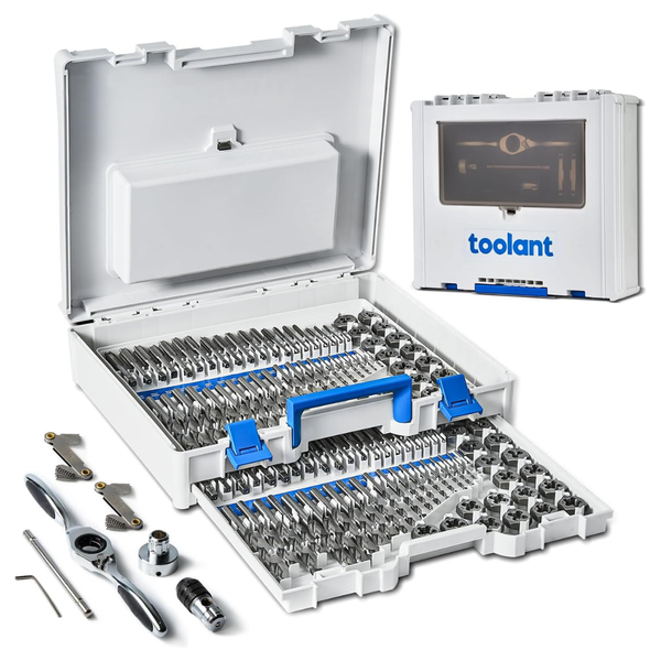 127-Piece Ratcheting SAE/Metric Tap & Die Set With Drill Bit