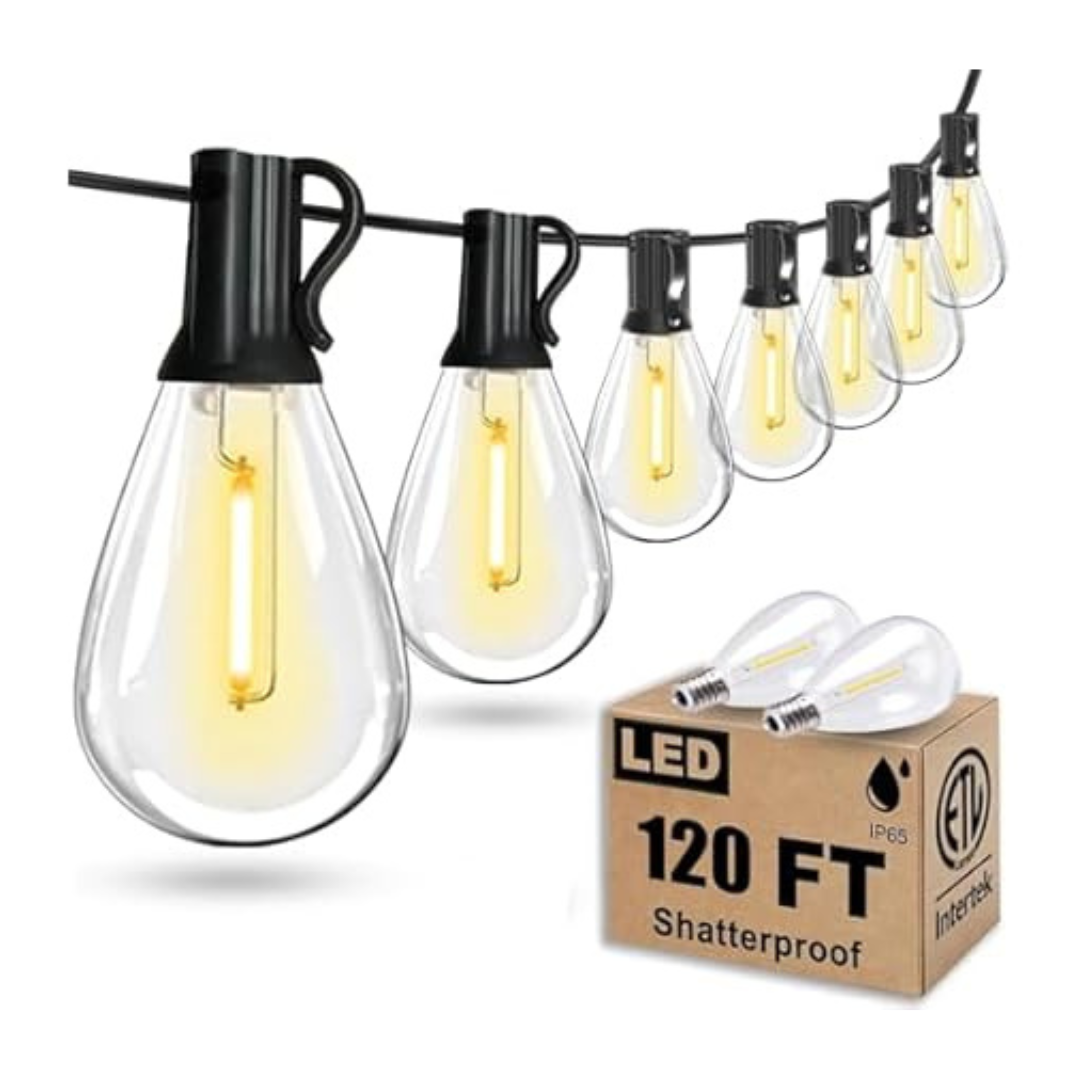 120ft Ultra Long Outdoor String Lights With 30+2 Edison Bulbs