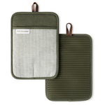 2-Pack KitchenAid Evergreen Ribbed Soft Silicone Pot Holders
