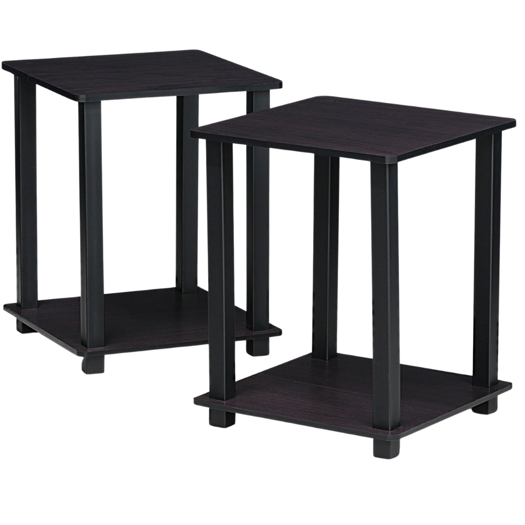 2-Pack Furinno 2-Tier Square End Tables