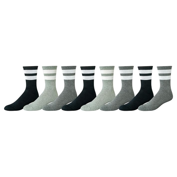 8-Pairs Amazon Essentials Men's Retro Stripe Crew Sock