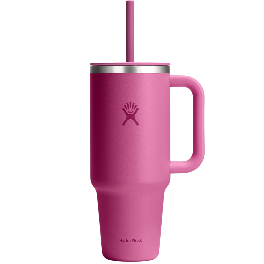 40oz Hydro Flask Insulated Stainless Steel Travel Tumbler W/ Handle, Lid & Straw
