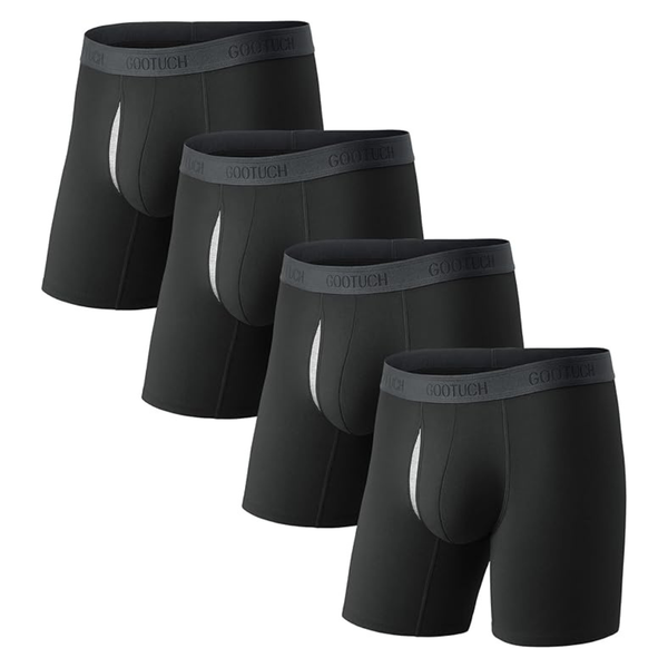 4-Pack Men's Breathable Boxer Briefs With Odor Control