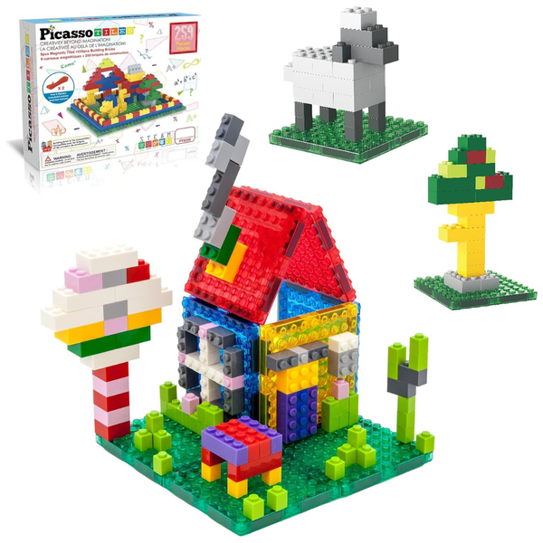 259-Pieces PicassoTiles Magnetic Brick Tile STEM Building Block Set