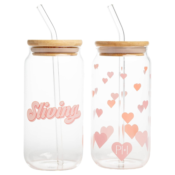 2-Piece 17oz Paris Hilton Glass Tumblers Set With Iconic Decals