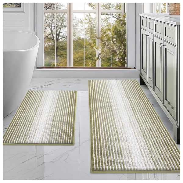 2-Piece Thick Absorbent Bathroom Rugs & Mats