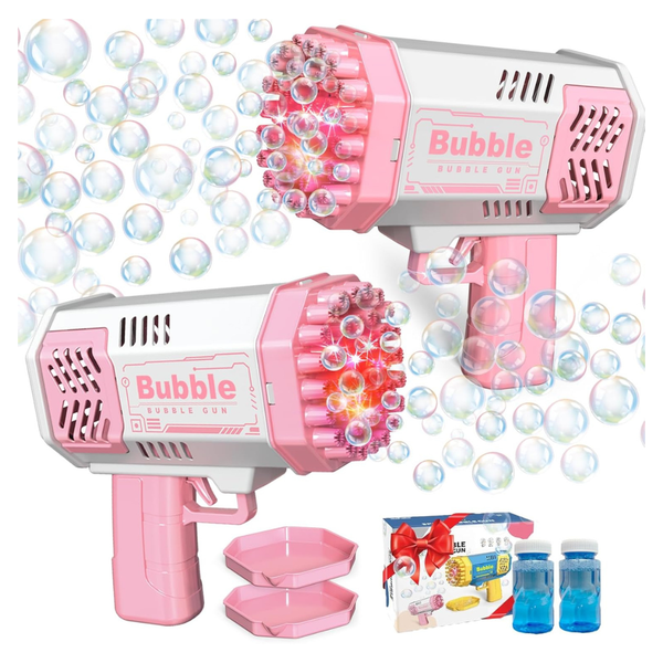 2-Pack Kids Bubble Gun Blaster With Refill