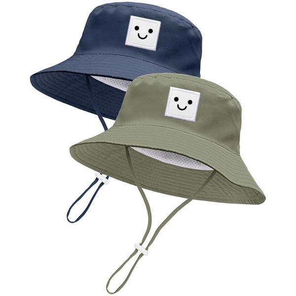 2-Pack Baby & Toddler UPF 50+ Bucket Sun Hats (Various Colors)