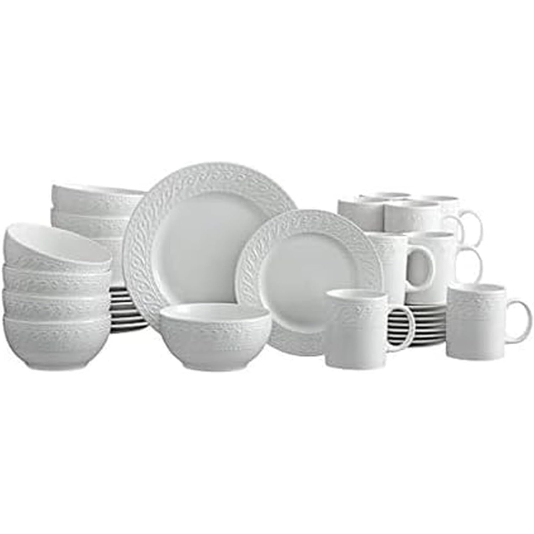 Pfaltzgraff Sylvia 32-Piece White Dinnerware Set, Service For 8