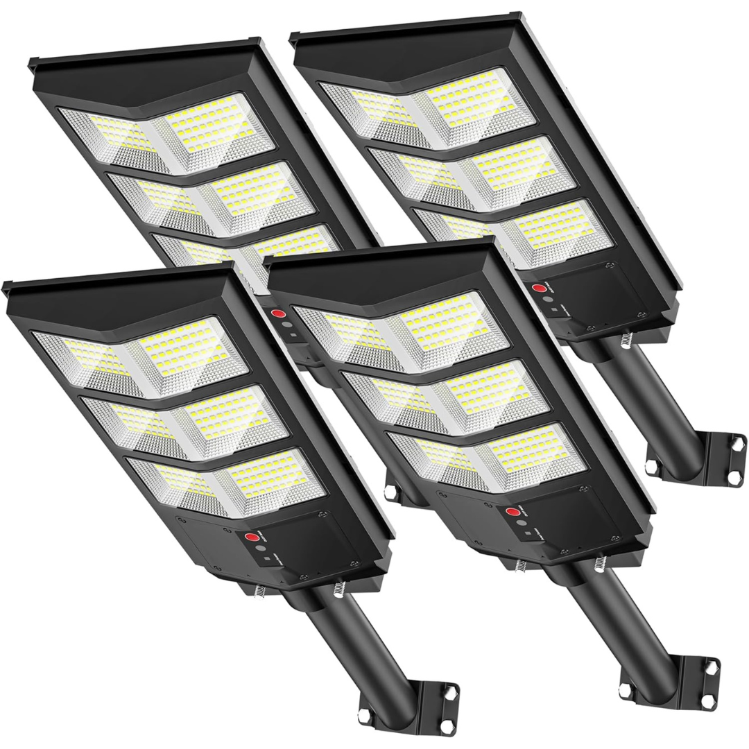 4-Pack Outdoor 6500K Solar Street Light With Motion Sensor