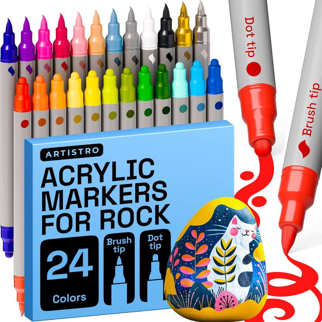 24-Count ARTISTRO Rock Acrylic Dual Tip Paint Markers