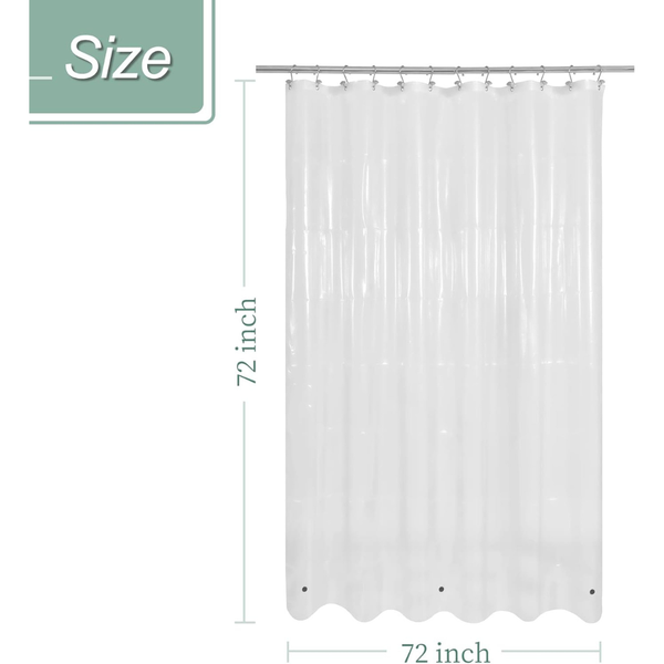 Mrs Awesome Clear Shower Curtain Liner w/3 Magnets