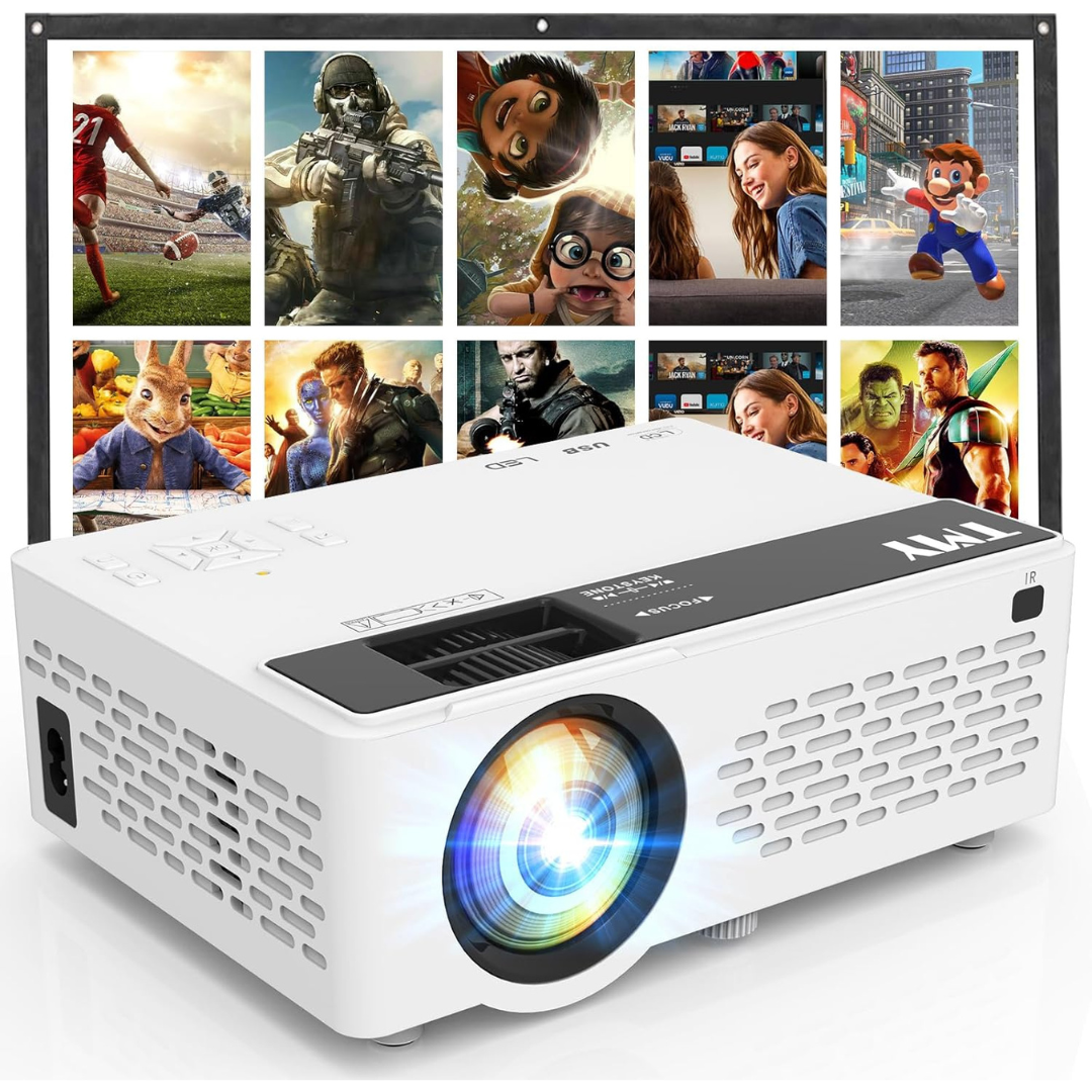 TMY V08 Mini HD LED Projector with Bluetooth & Screen