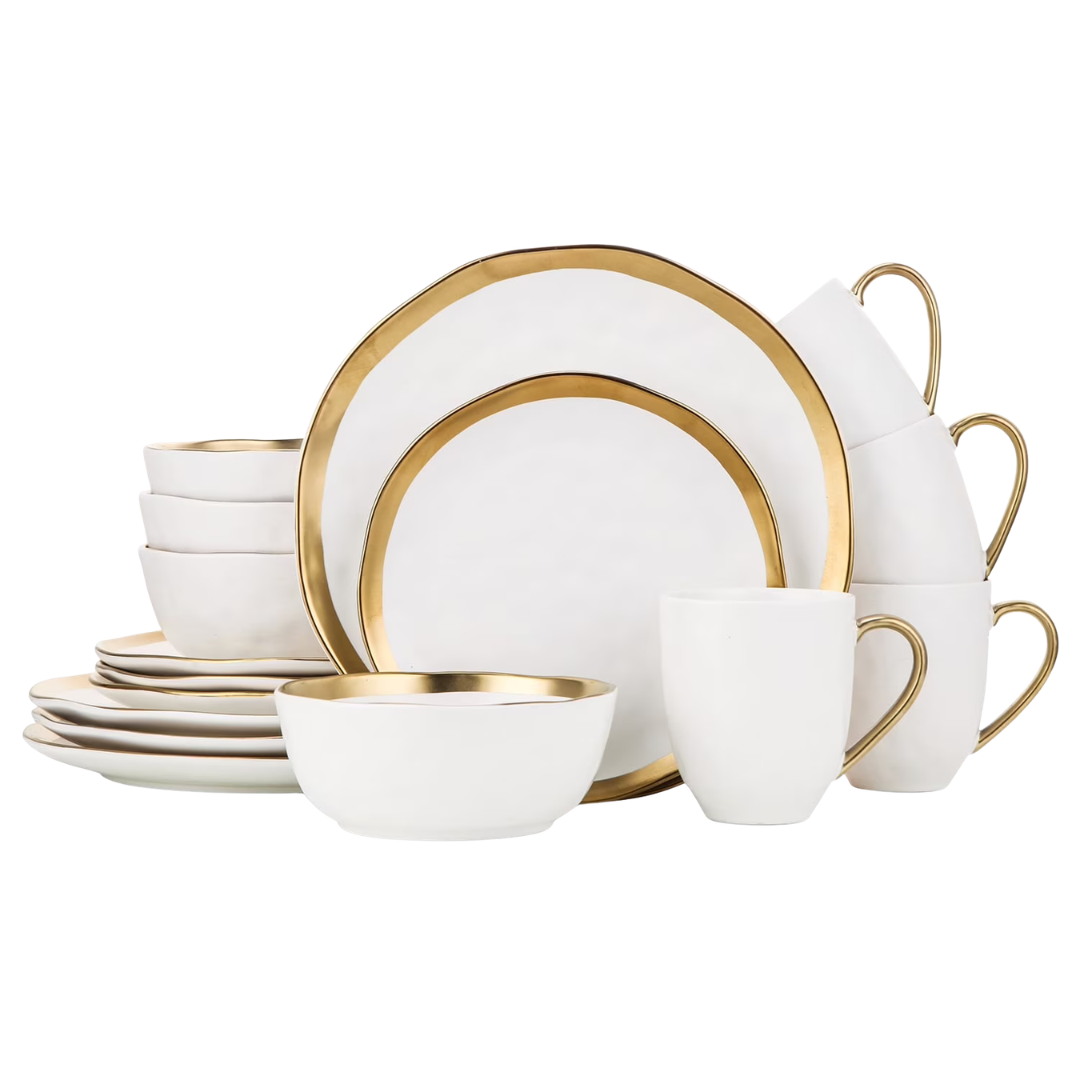 16-Piece Stone Lain Modern Poreclain Dinnerware Set