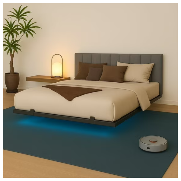 Behost Full Size Charging Station And LED Lights Platform Bed