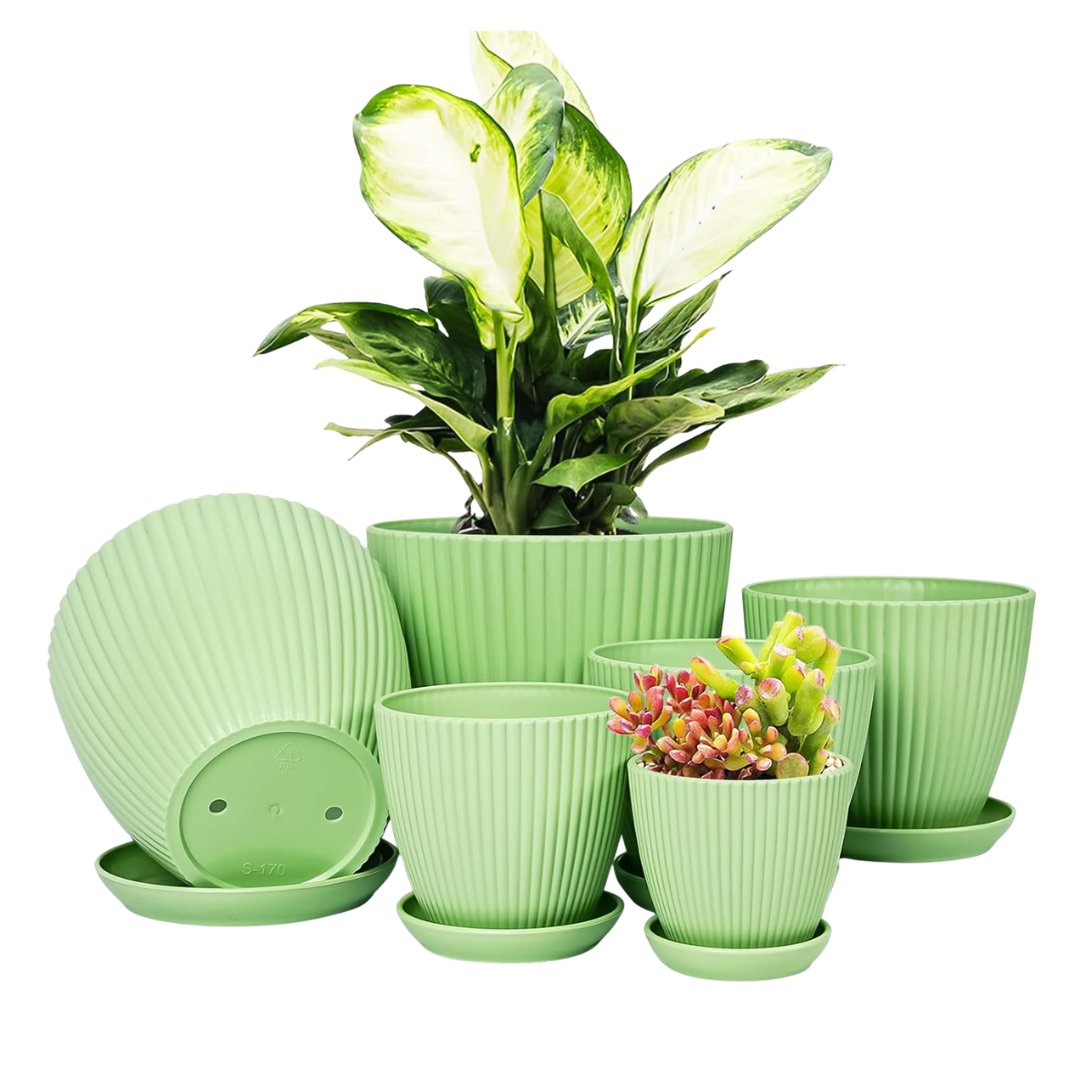 6-Piece Thick And Durable Plastic Flower Pots
