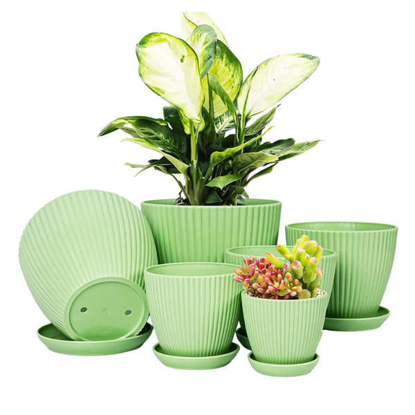 6-Piece Thick And Durable Plastic Flower Pots