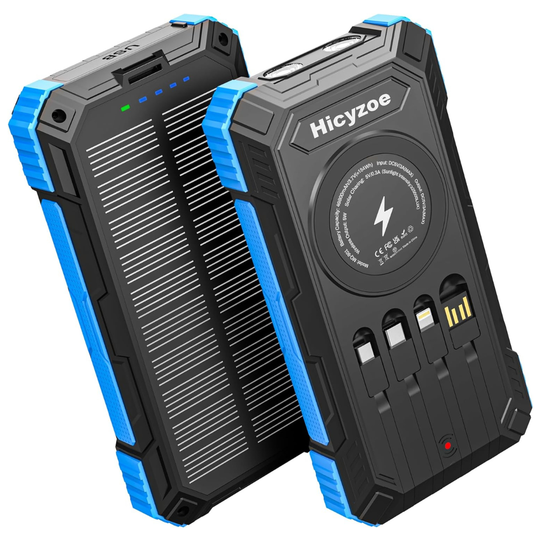 15W QC3.0 49800mAh Wireless Portable Solar Charger Power Bank