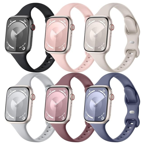 6 Pack Thin Bands Compatible With Apple Watch