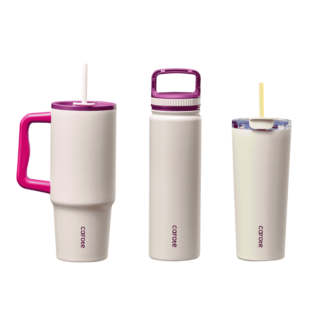 3-Piece Cupholder-Friendly Insulated Water Bottle & Tumbler Set
