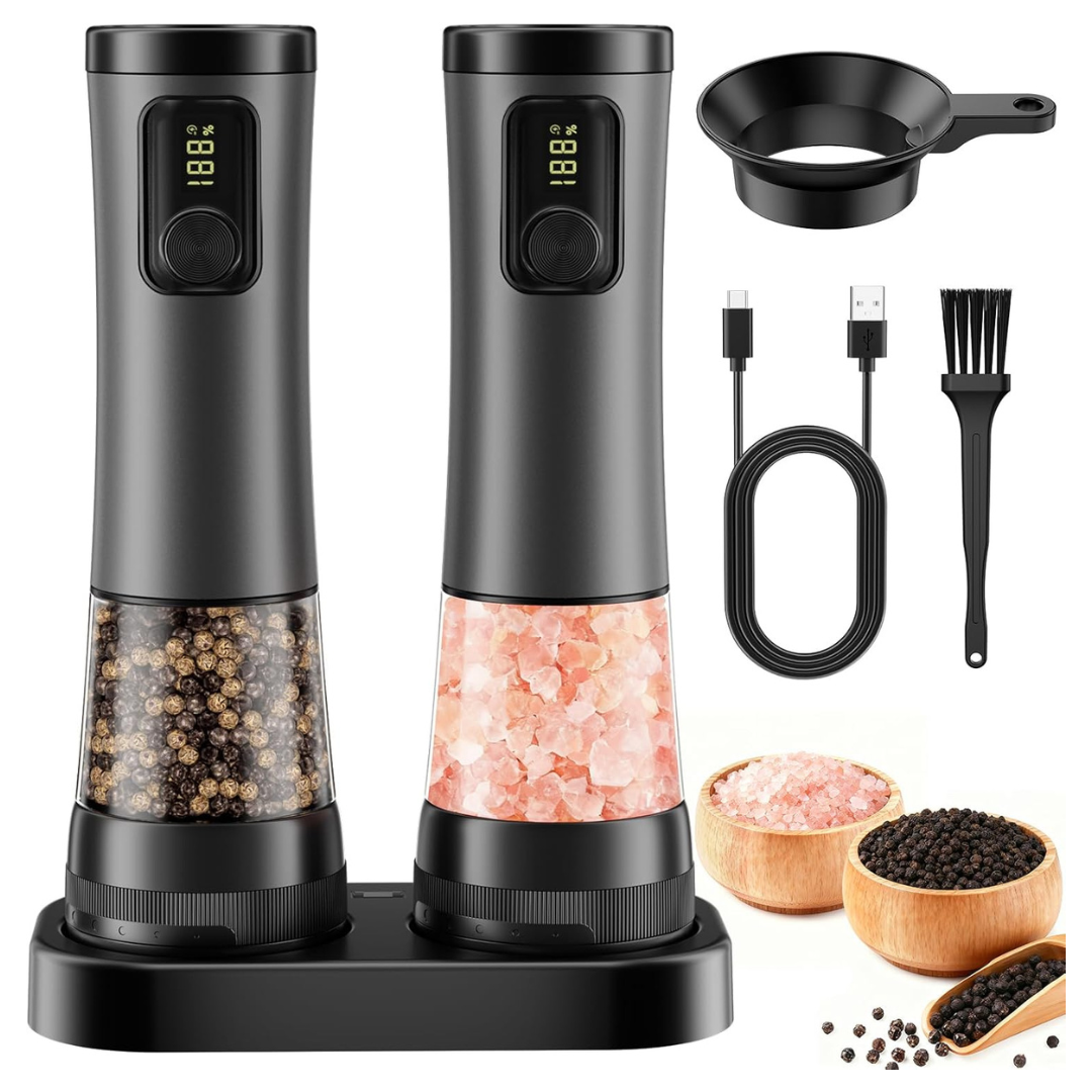 Rechargeable Electric Salt And Pepper Grinder Set