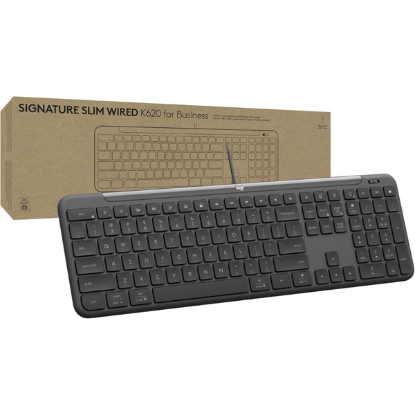 Logitech Signature Slim Wired K620 Full-Size Keyboard (Graphite)