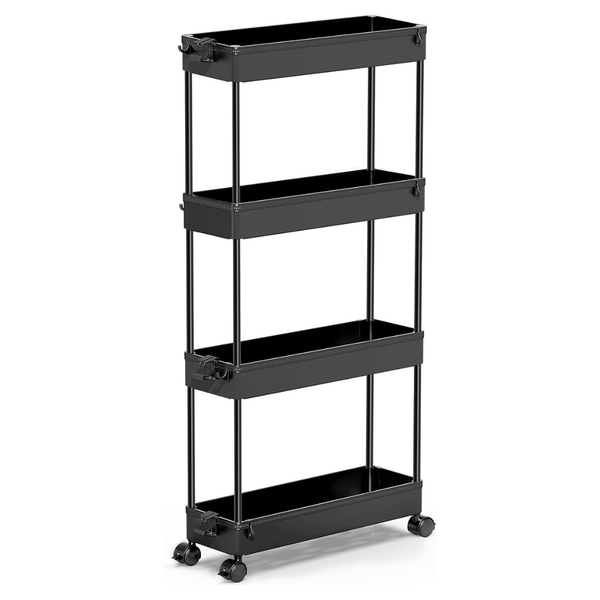 Spacekeeper 4-Tier Slim Rolling Storage Cart (4 Colors)