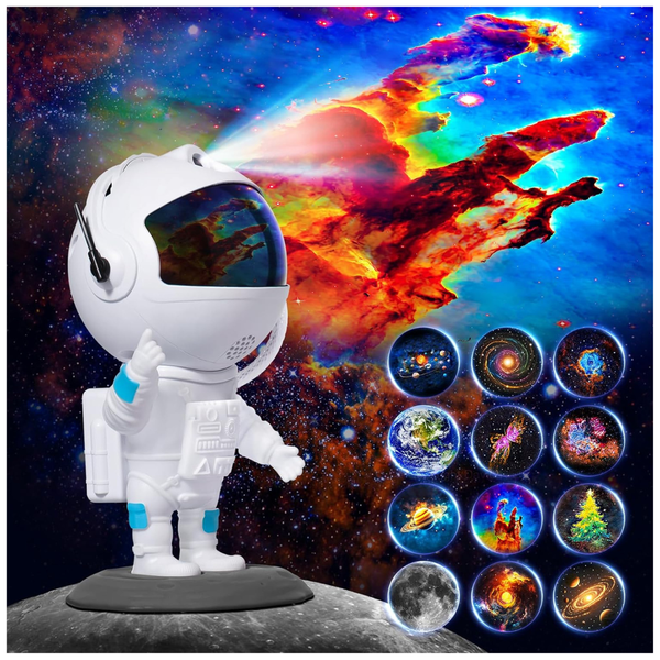 Astronaut Galaxy Star Projector With 12 Space Film & Timer