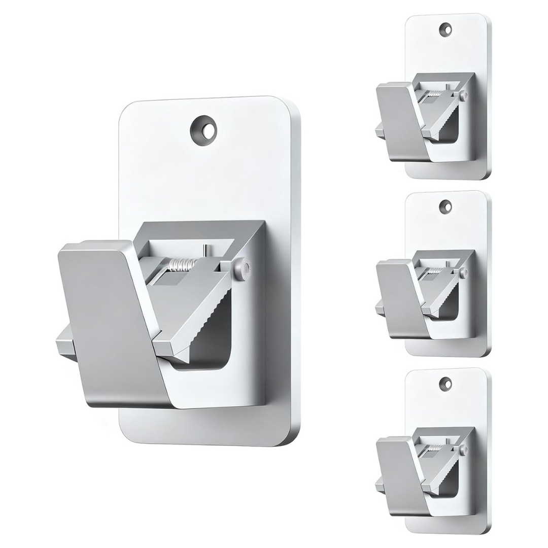 4-Pack No-Drill Curtain Rod Brackets