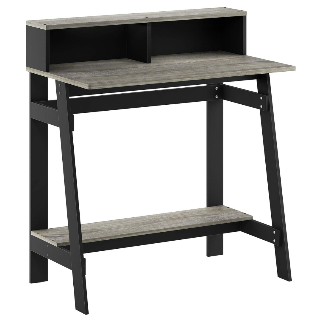 Furinno 14054BK/GYW Simplistic A Frame Computer Desk