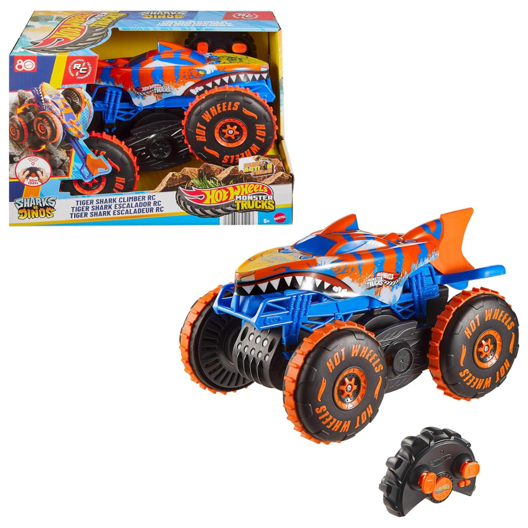 Hot Wheels Monster Truck Tiger Shark Climber Remote Control Vehicle