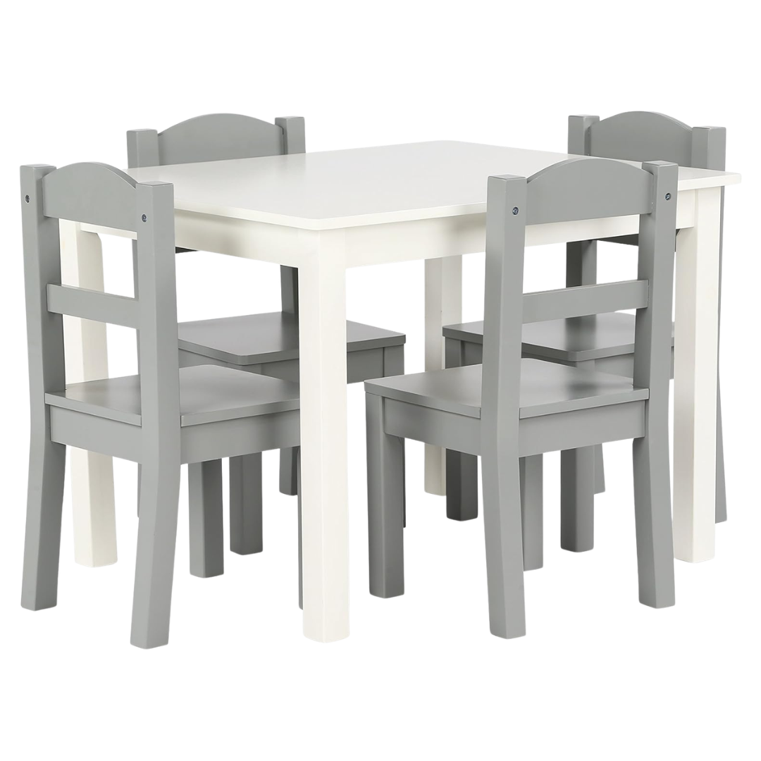 Humble Crew Kids Wooden Table And 4 Chairs Set