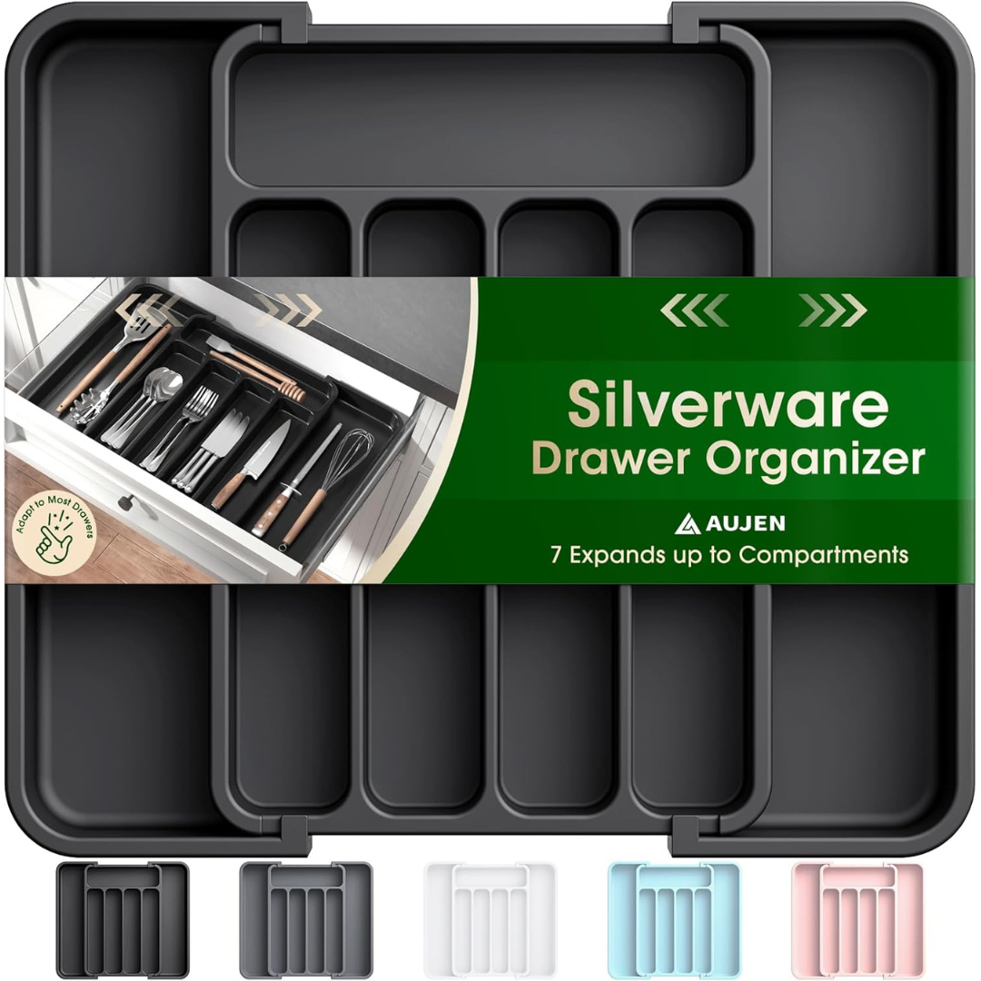 12.4" x 8.78" Expandable Silverware Drawer Organizer