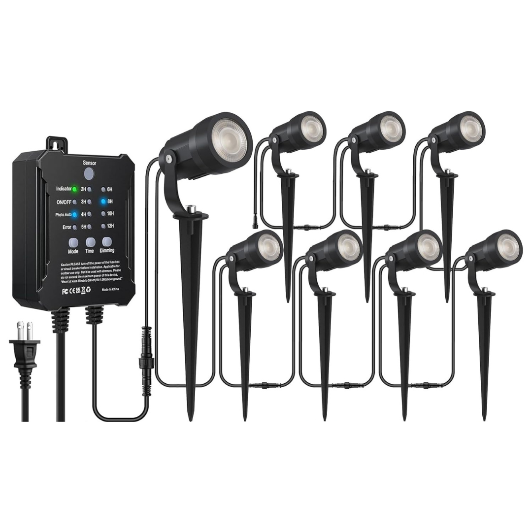8-Pack 5W Low Voltage Landscape Lighting Kit