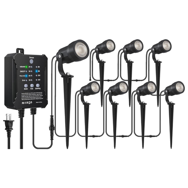 8-Pack 5W Low Voltage Landscape Lighting Kit