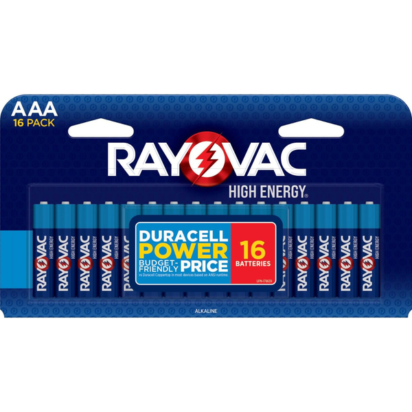 16-Pack Rayovac High Energy Alkaline AAA Batteries