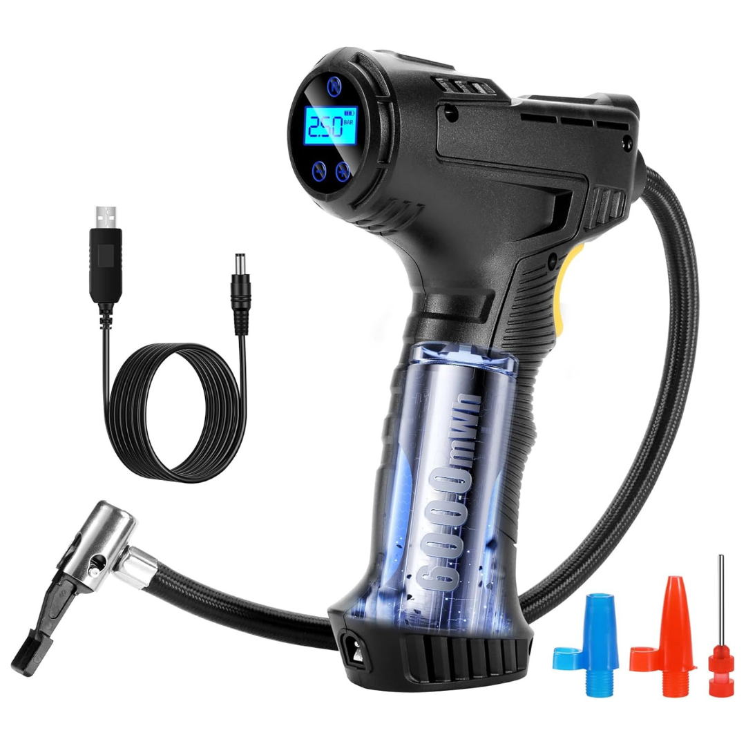 150 PSI Portable Digital Car Tire Air Compressor with Flashlight