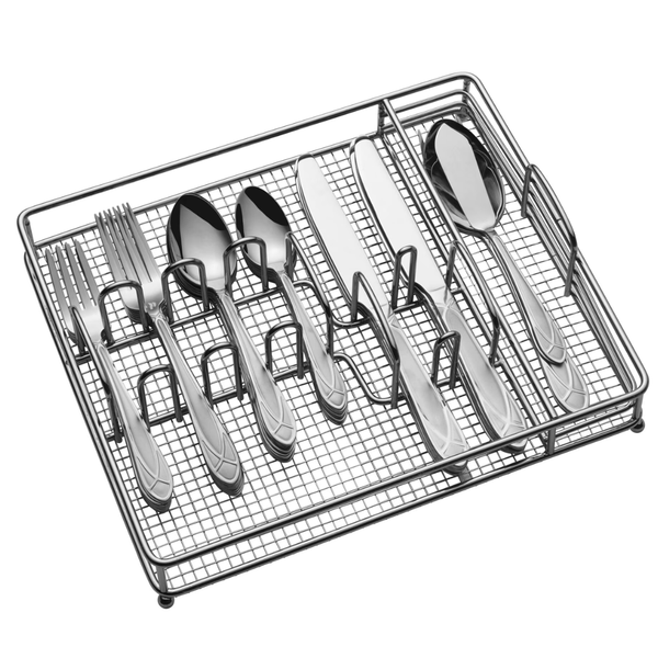 42-Piece Pfaltzgraff Mirage Frost Flatware Set w/ Caddy