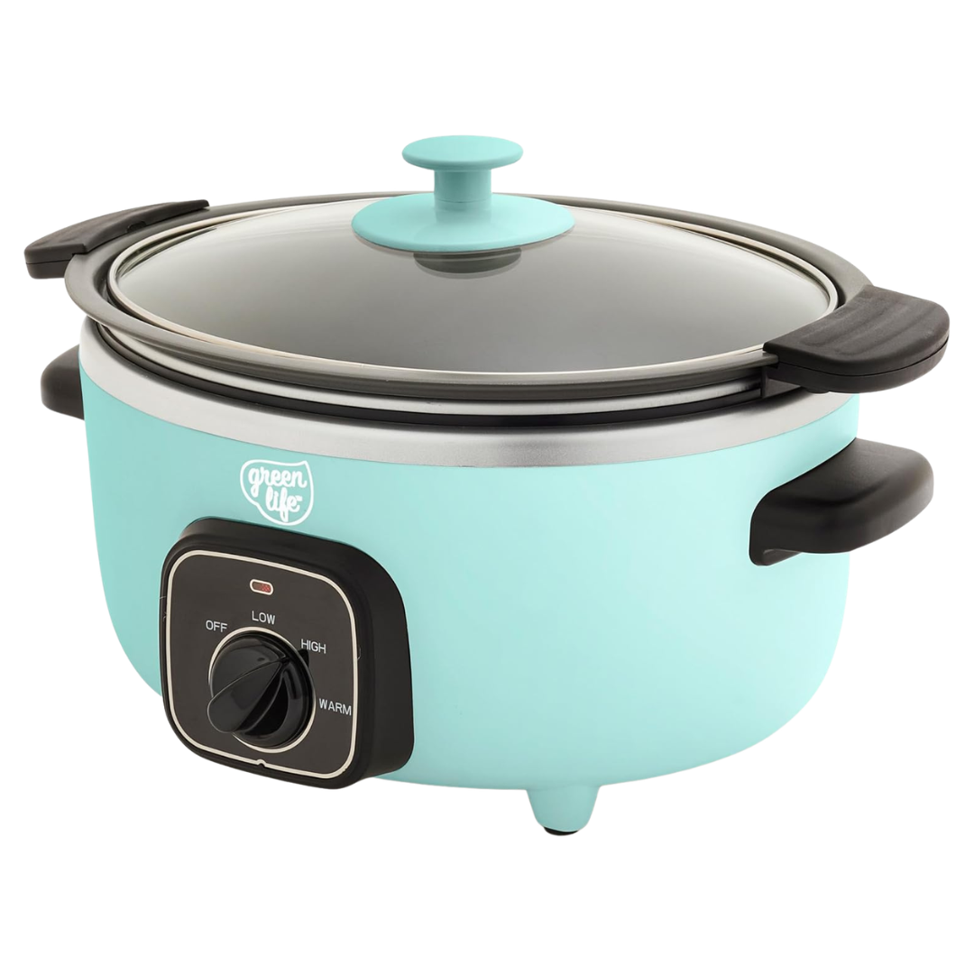 GreenLife 3.5 QT Ceramic Nonstick Slow Cooker With Glass Lid (4 Colors)