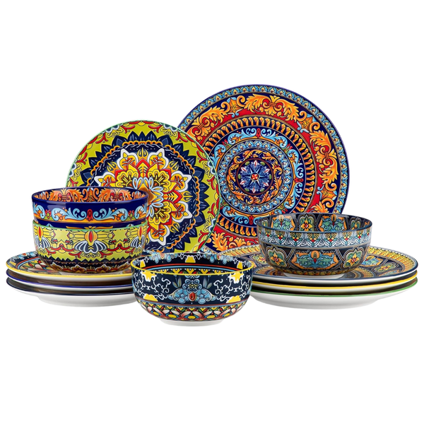 12-Piece Vancasso Bohemian Style Porcelain Dinnerware Set