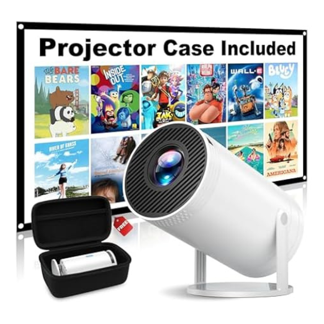 Mini Portable 4K Native 1080P Home Theater Projector With Case