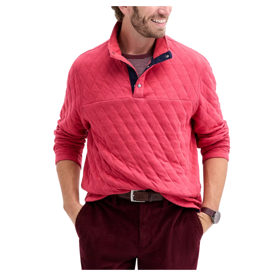 Club Room Men's Quilted Snap Mock Neck Sweater