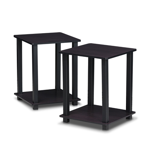 2-Pack Furinno 2-Tier Square End Tables
