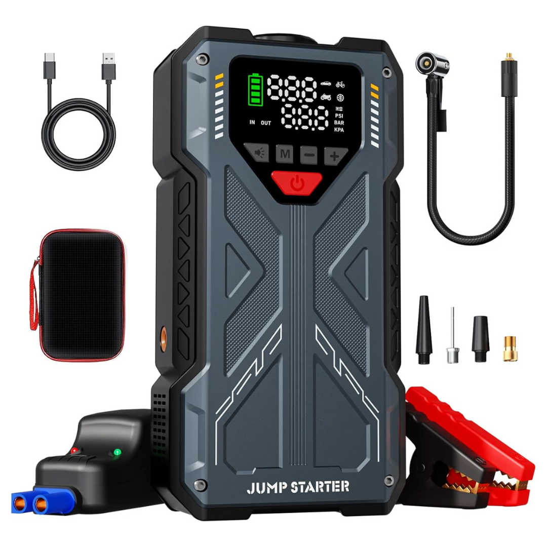 150 PSI Portable Jump Starter With Air Compressor