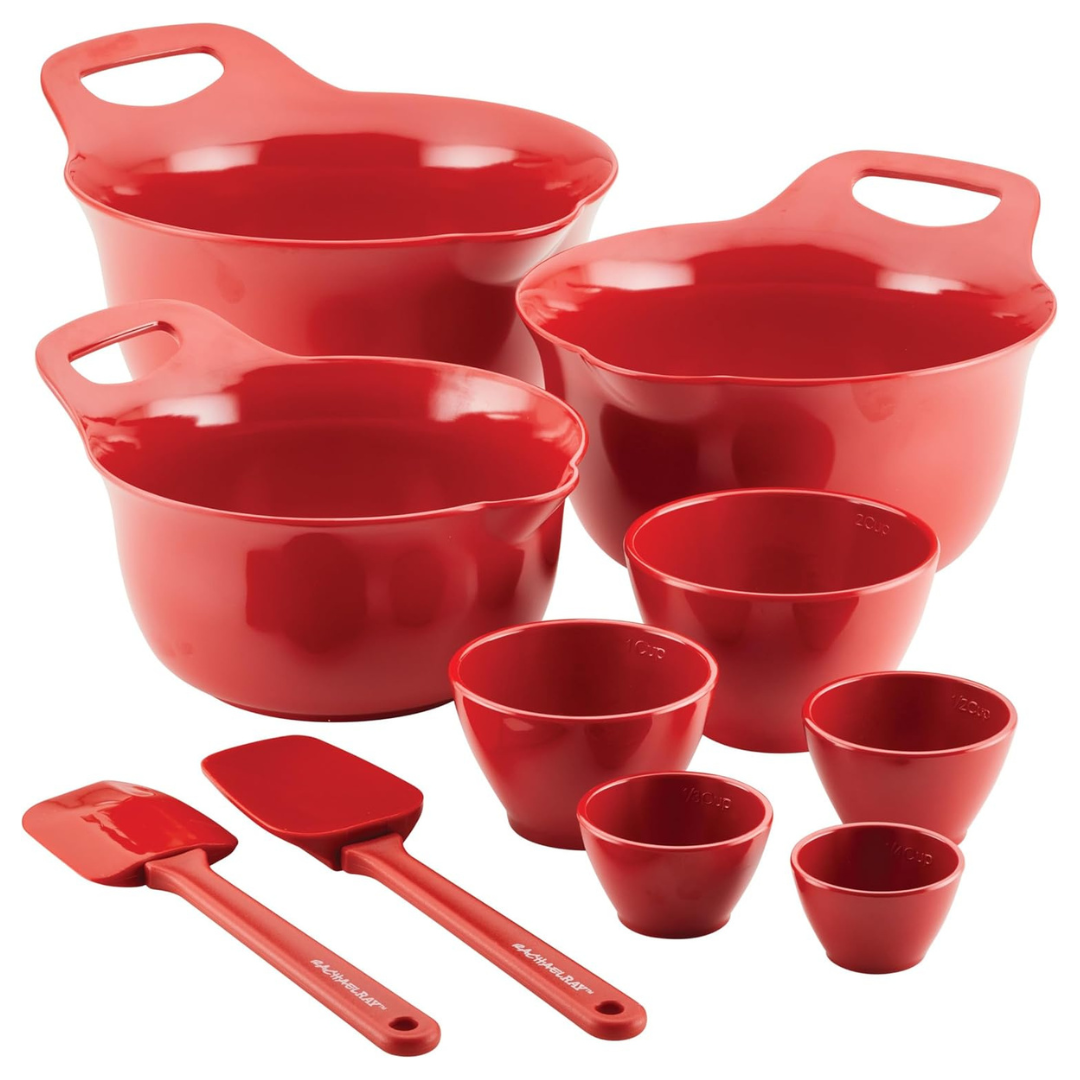 10-Piece Rachael Ray Pantryware Nesting Mixing Bowls & Cup Set
