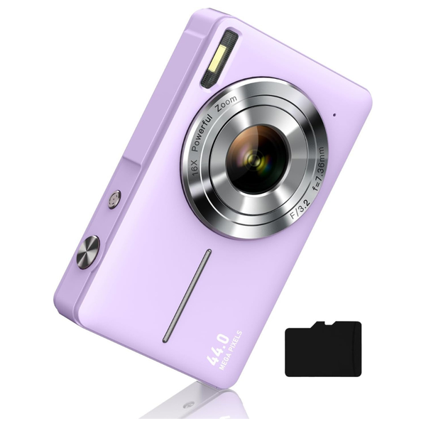 Camkory 44MP 1080P FHD 16X Zoom Digital Camera W/ 32GB Card (Various)