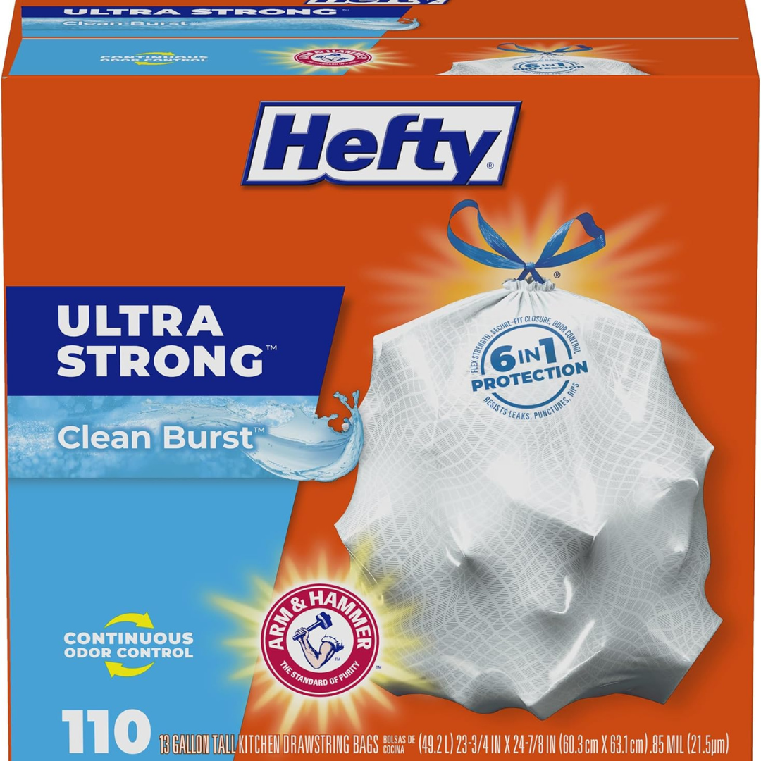 110-Count Hefty Ultra Strong 13 Gallon Kitchen Trash Bags