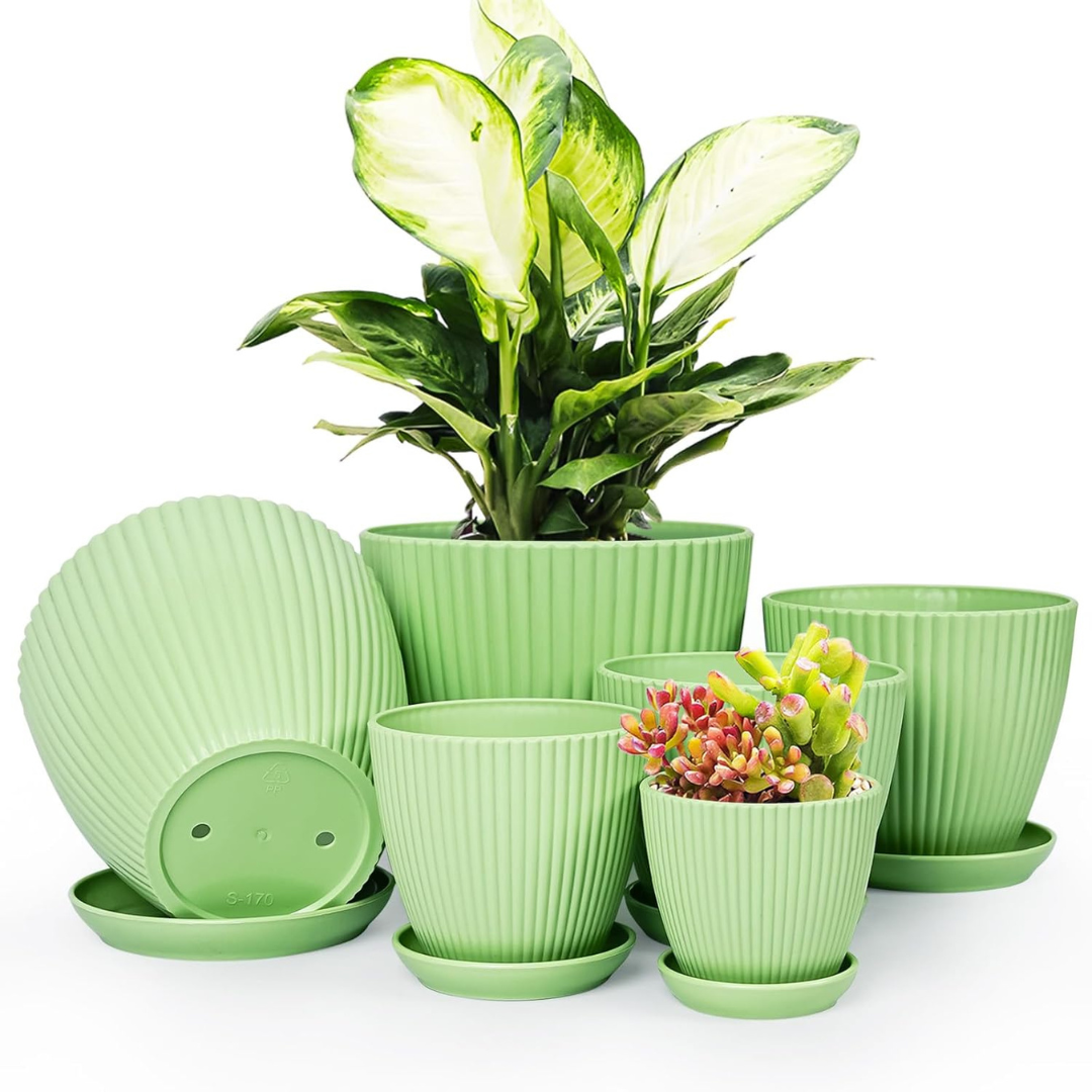 6-Piece Thick And Durable Plastic Flower Pots