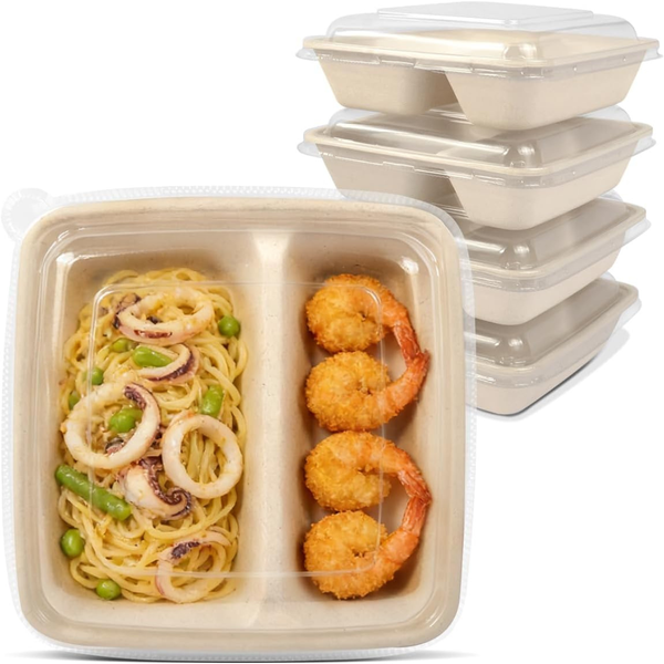 50-Pack Celel 8'' x 8'' Disposable Food Containers With Lids
